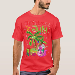 Camiseta Navidades En Julio Verano Flamingo Santa Xmas Summ