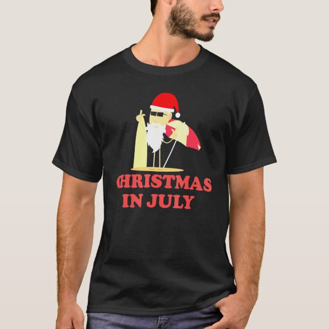 Camiseta Navidades En Julio Verano Santa Claus Surfboard Gi (Anverso)