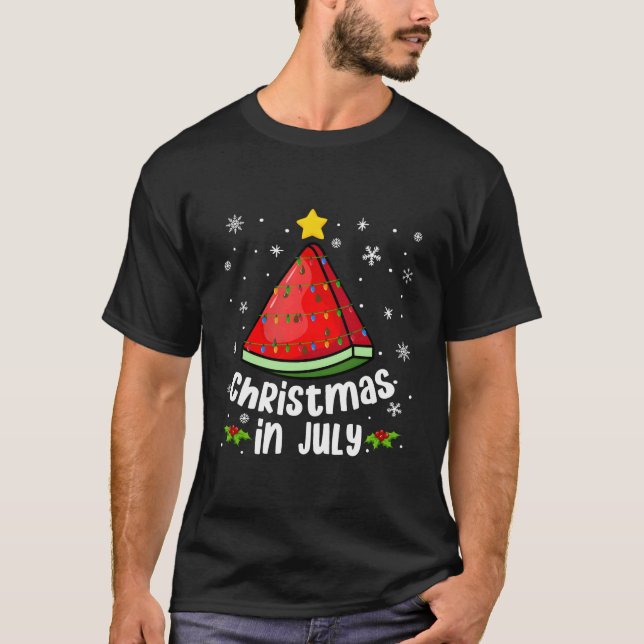 Camiseta Navidades En Julio Watermelon Divertido Summer Bea (Anverso)