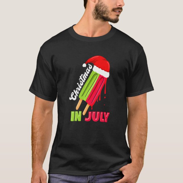 Camiseta Navidades En Julio Watermelon Ice Pops Fun Christm (Anverso)
