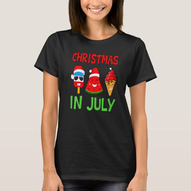 Camiseta Navidades En Julio Watermelon Ice Pops Navidad Ver (Anverso)