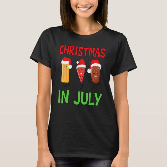 Camiseta Navidades En Julio Watermelon Ice Pops Navidad Ver (Anverso)