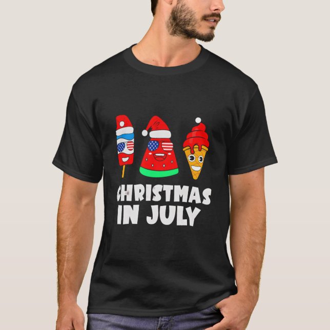 Camiseta Navidades En Julio Watermelon Ice Pops Xmas Santa  (Anverso)