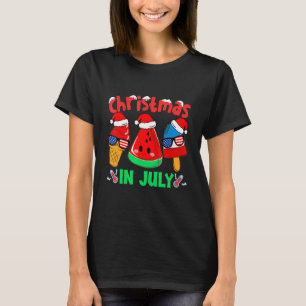 Camiseta Navidades En Julio Watermelon Ice Pops Xmas Santa 