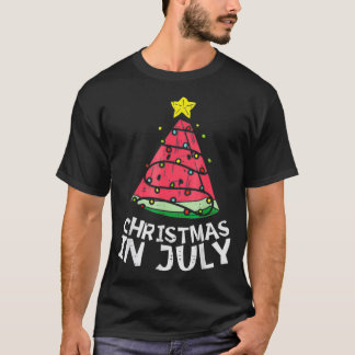 Camiseta Navidades En Julio Watermelon Xmas Árbol Trén De V