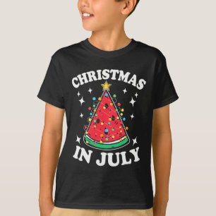 Camiseta Navidades En Julio Watermelon Xmas Árboles Hombres
