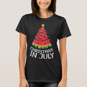 Camiseta Navidades En Julio Watermelon Xmas Árboles Hombres