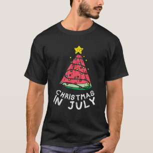 Camiseta Navidades En Julio Watermelon Xmas Árboles Hombres