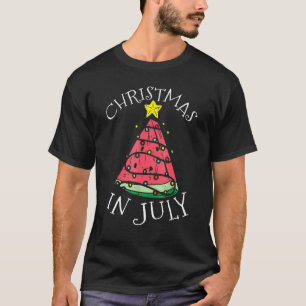 Camiseta Navidades En Julio Watermelon Xmas Árboles Hombres