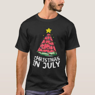 Camiseta Navidades En Julio Watermelon Xmas Árboles Hombres