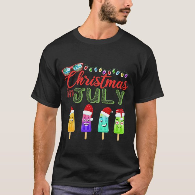 Camiseta navidades en july ice pops en sombrero santa (Anverso)