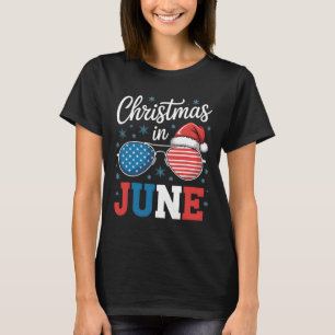 Camiseta Navidades En Junio Sungles Santa Hat La Bandera Es