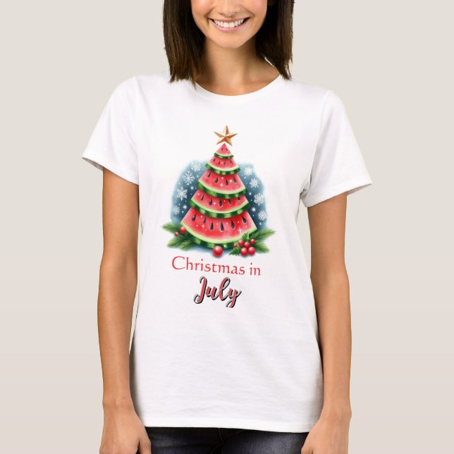Camiseta Navidades en la fiesta de la sandía de julio (Anverso)