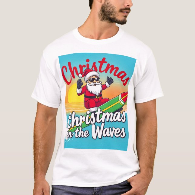 Camiseta Navidades en la ola Santa (Anverso)