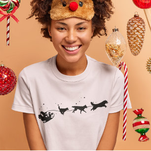 Camiseta Navidades En La Sombra De Santa Y Husky