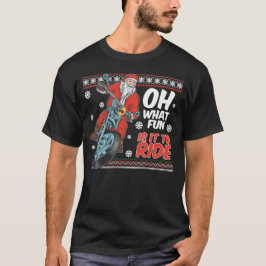 Camiseta navidades en moto de santa claus