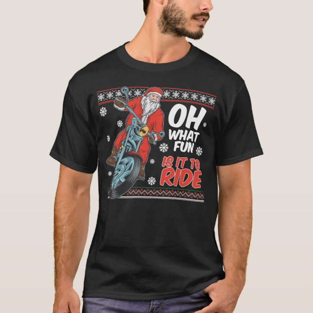 Camiseta navidades en moto de santa claus (Anverso)