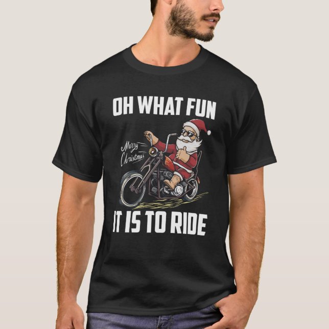Camiseta Navidades en motocicleta de Santa Claus (Anverso)