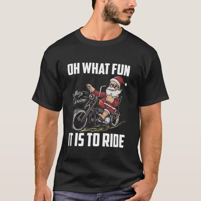 Camiseta Navidades en motocicleta de Santa Claus (Anverso)