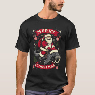Camiseta Navidades en Santa Riding sobre Manatee de renos