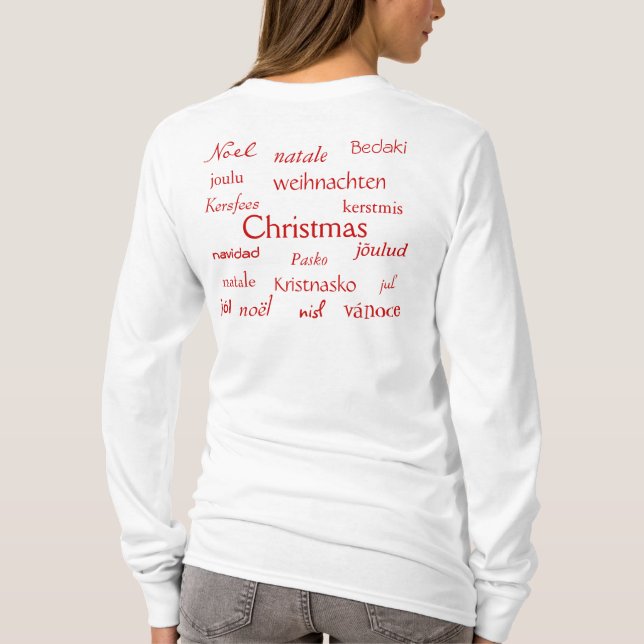 Camiseta Navidades En Todo El Mundo, Blancos Y Rojos (Reverso)