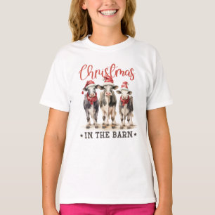 Camiseta Navidades en vacas rusticas de granero en Santa Ha