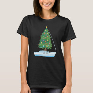 Camiseta Navidades en velero navegando en velero Árbol de N
