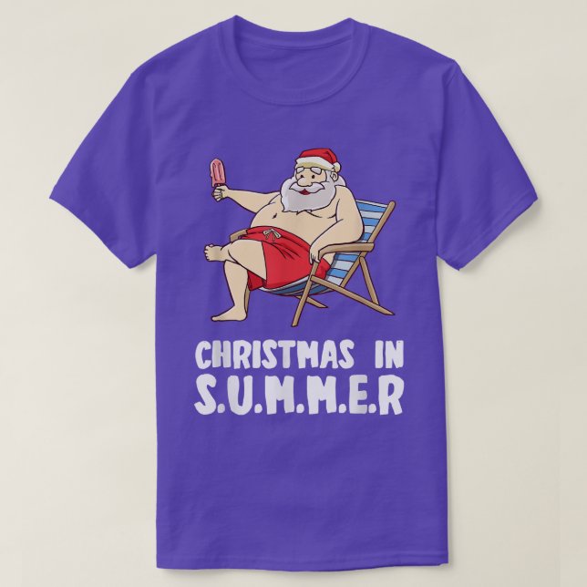 Camiseta Navidades En Verano De Santa Ice Cream En Julio  (Diseño del anverso)