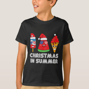 Camiseta Navidades en verano en la playa Fiesta Santa Claus