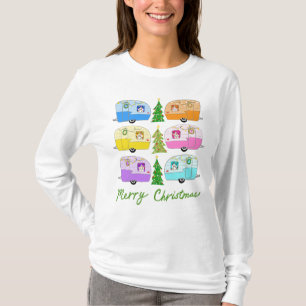 Camiseta Navidades encantadores Camper Vintage Trailer RV X