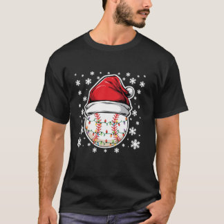 Camiseta Navidades Encenden Béisbol Con Copos De Nieve Usan