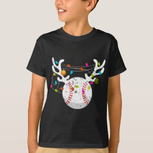 Camiseta Navidades Encenden Bolas de Béisbol Nochebuena div