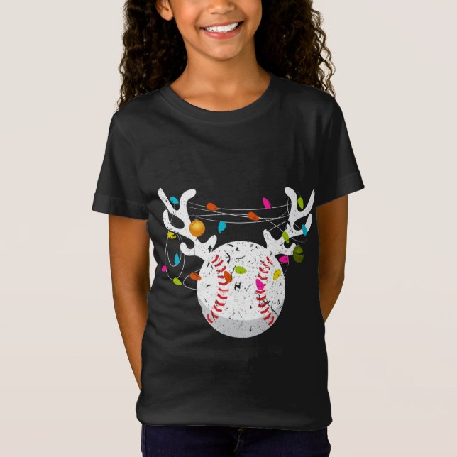 Camiseta Navidades Encenden Bolas de Béisbol Nochebuena div (Anverso)