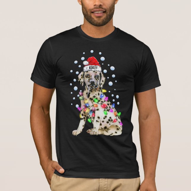 Camiseta Navidades encienden cachorro de perro dálmata (Anverso)