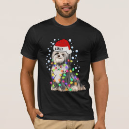 Camiseta Navidades encienden cachorro de perro de Haván