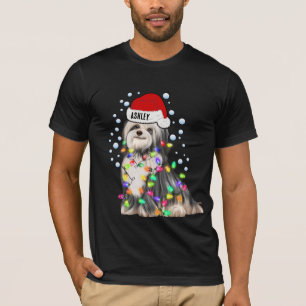 Camiseta Navidades encienden cachorro de perro de Haván