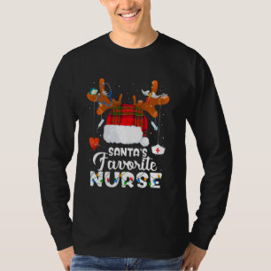 Camiseta Navidades Enfermera a Santa Hat Reindeer Merry Chr