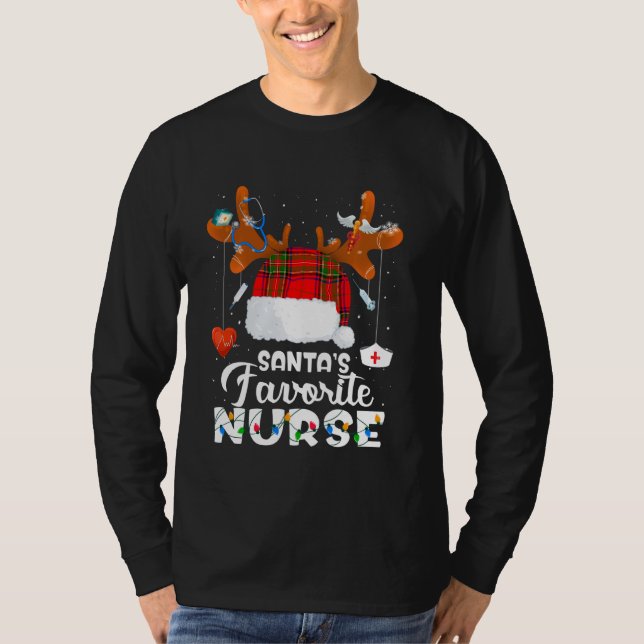 Camiseta Navidades Enfermera a Santa Hat Reindeer Merry Chr (Anverso)