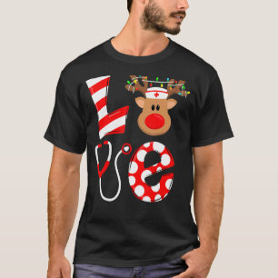 Camiseta Navidades Enfermera Amor NICU RN ER Santa Recta Nu
