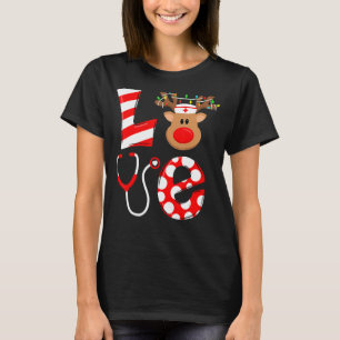 Camiseta Navidades Enfermera Amor NICU RN ER Santa Recta Nu
