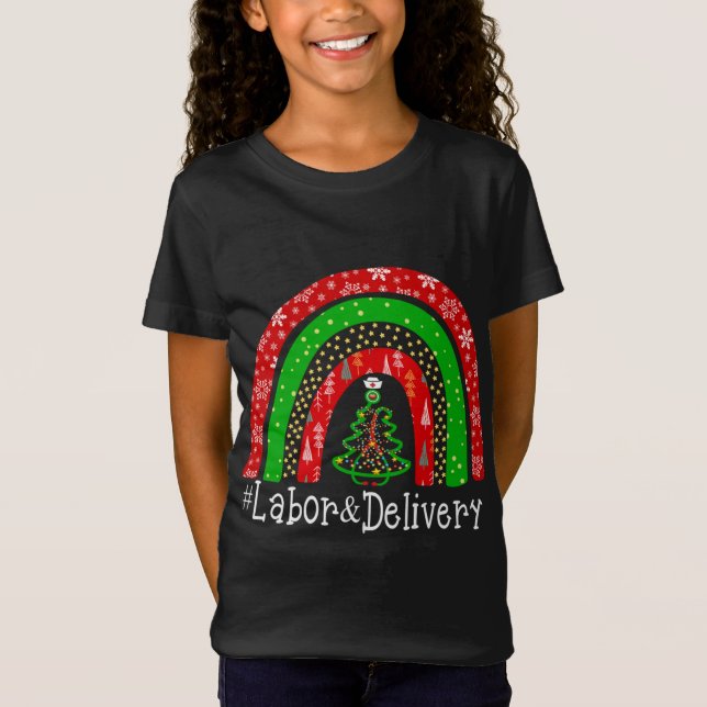 Camiseta Navidades enfermera de parto de mano de obra educa (Anverso)