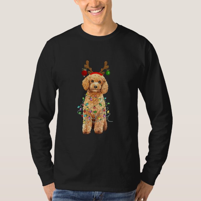 Camiseta Navidades Enfoca luces de reno Regalos de renos (Anverso)