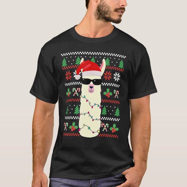 Camiseta Navidades Enfrentan A Navidades Feo Navidades Lama (Anverso)