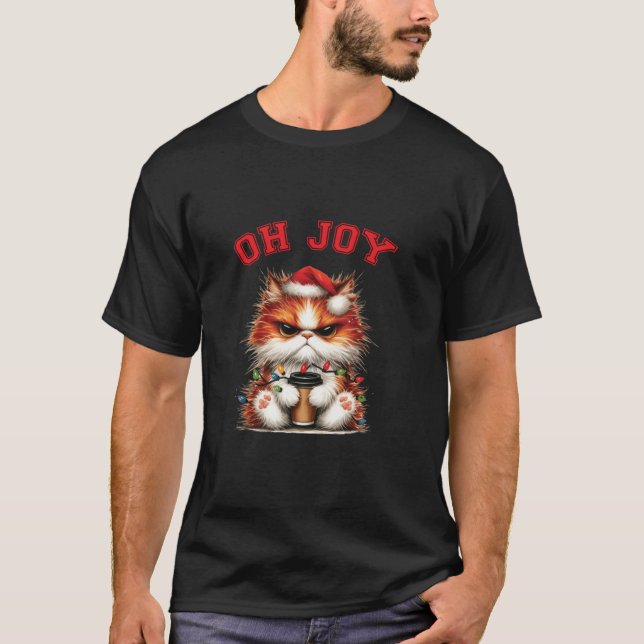 Camiseta Navidades enojados Cat Oh Joy (Anverso)