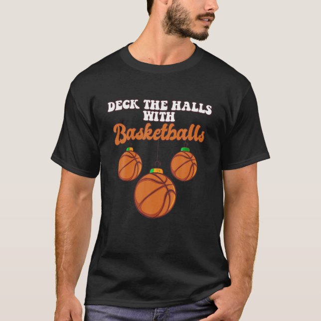 Camiseta Navidades Entrenadores De Baloncesto Balls Decoran (Anverso)