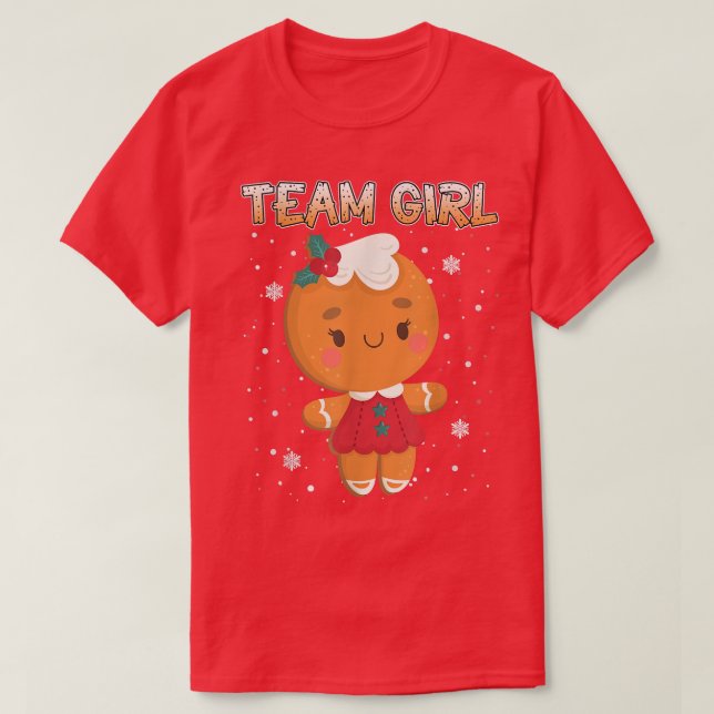Camiseta Navidades Equipo de pan de jengibre Chica género r (Diseño del anverso)
