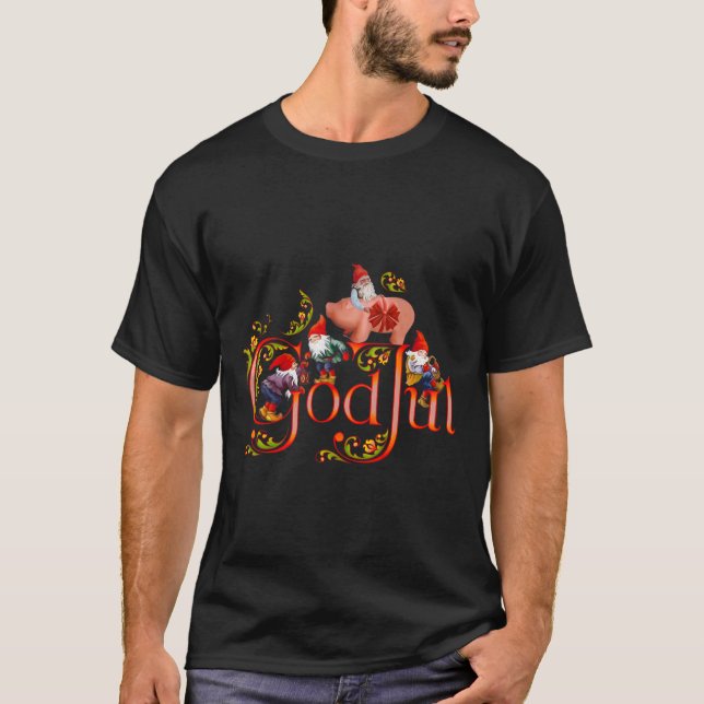 Camiseta Navidades escandinavos Dios Jul Marzipan Cerdo (Anverso)