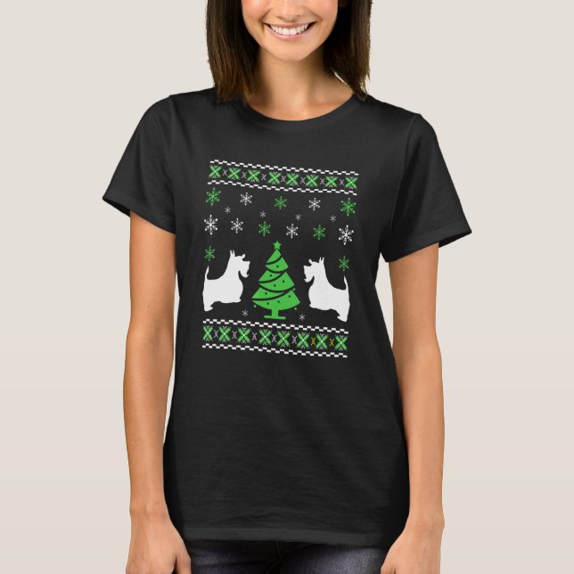 Camiseta Navidades Escoceses Cuidados Suéteres Para Navidad (Anverso)