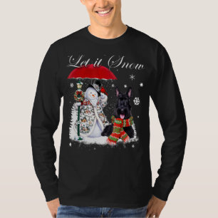 Camiseta Navidades escoceses de Santa Dog y Snowman Xmas