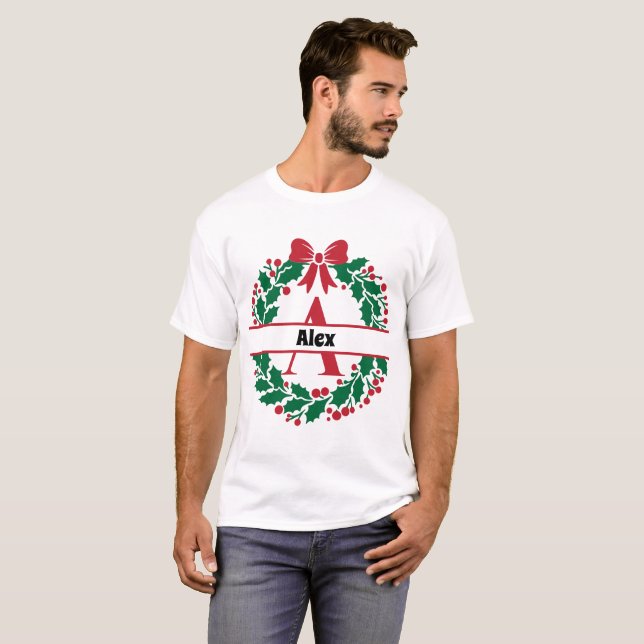 Camiseta Navidades escribieron la letra A del nombre de la  (Anverso completo)